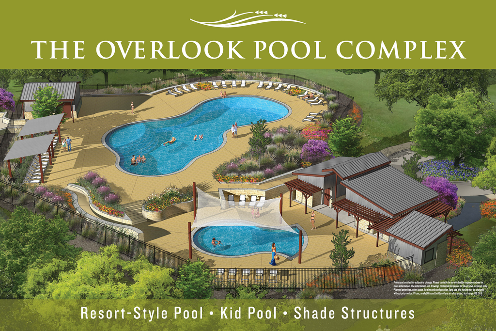 resort-style pool, Caliterra amenities, Dripping Springs master-planned community, swimming in Dripping Springs, Overlook Pool Complex, Caliterra community pool